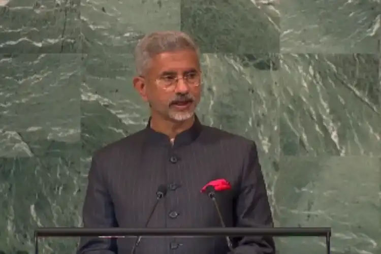 External Affairs Minister Dr S Jaishankar addressing the United Nations general Assembly in New York