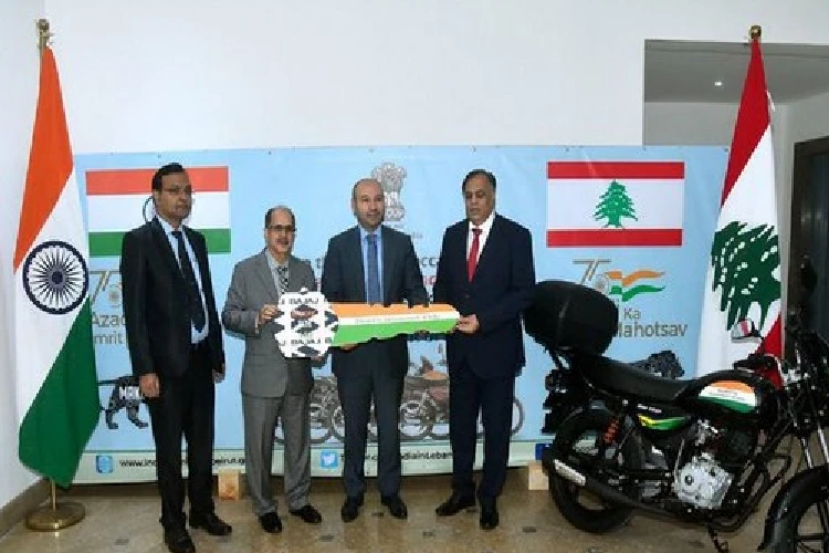 India on  Monday handed over made in India bikes to Lebanese Government