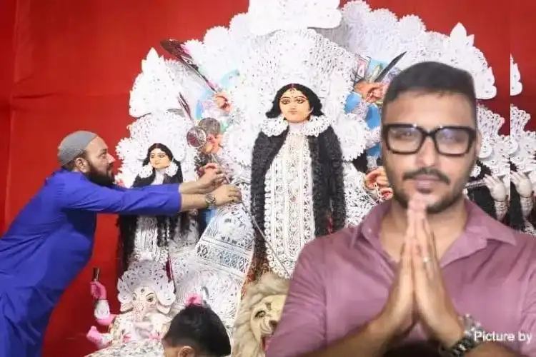 Mohammad Tauseef Rahman at Durga Puja Pandal