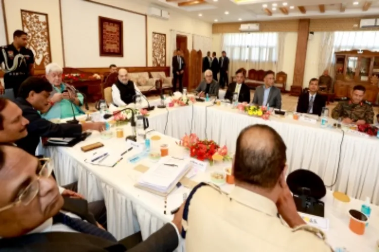 Union Home Minister Amit Shah holding a meeting to review security in J&K