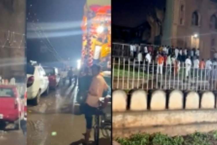 Some people forcibly entered the Mahmud Gawan Madrassa in Bidar on Dussehra