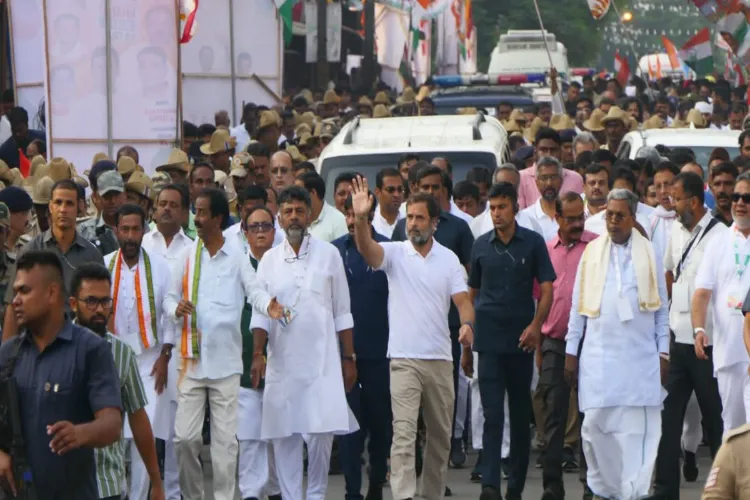 Rahul Gandhi during the Bharat Jodo Yatra in Mysuru