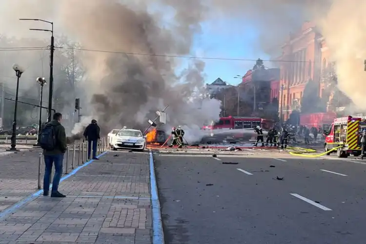 A scene of devastation from Kyiv after the Russian bombing