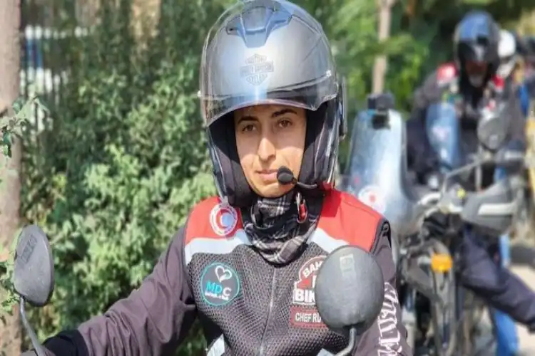 One of the members of the Bahrain Bikers' Group starting the expedition in Kashmir (Twitter)