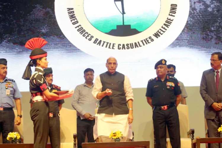 Defence Minister Rajnath Singh at the launch of AFBCWF