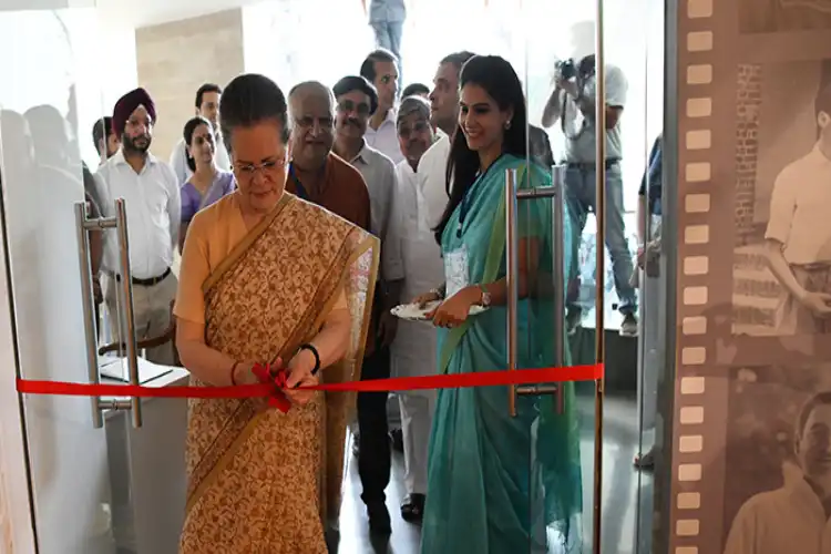 Sonia Gandhi inaugurating a function of the RGF