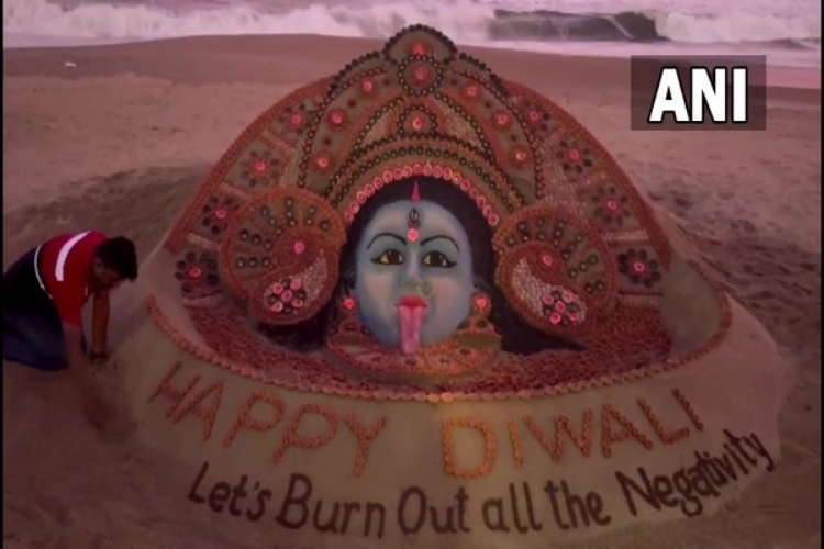 Goddess Kali's sand art 