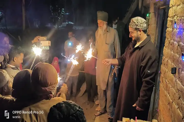 Locals celebrating Diwali with labourers in Brick Kiln