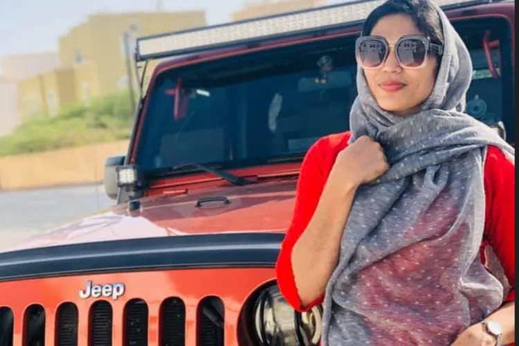 Nazi Naushid and her Thar jeep