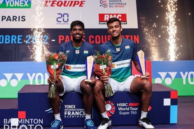 Rankireddy and Shetty celebrate their French Open win 