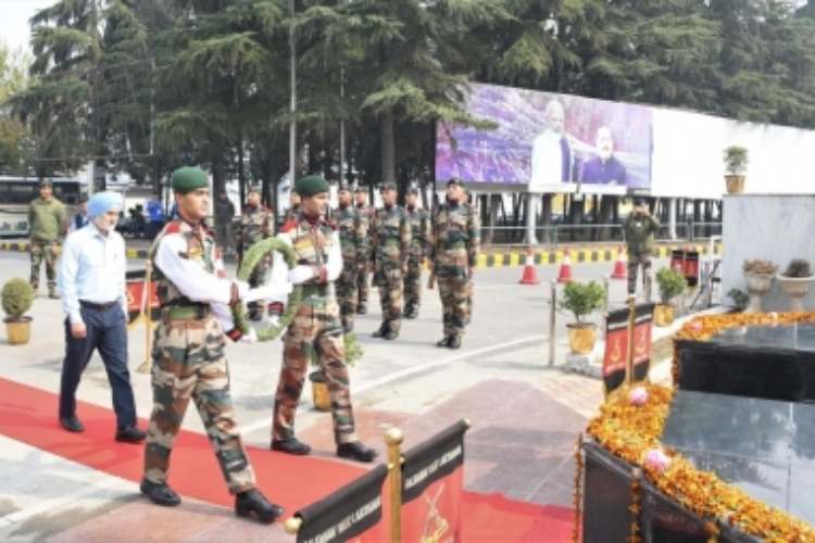 Tributes were paid to Major Somnath Sharma in the War Memorial in Srinagar