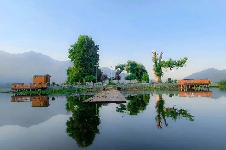 The Char Chinar on the Dal Lake in Srinagar