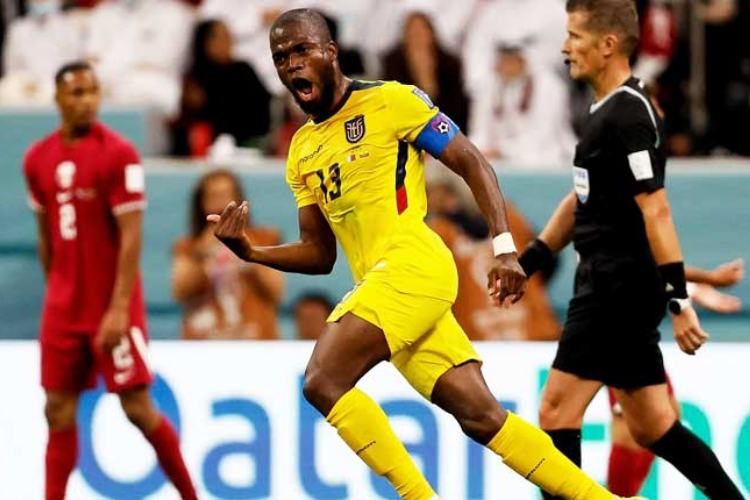 Ecuador captain Valencia who scored a brace against Qatar