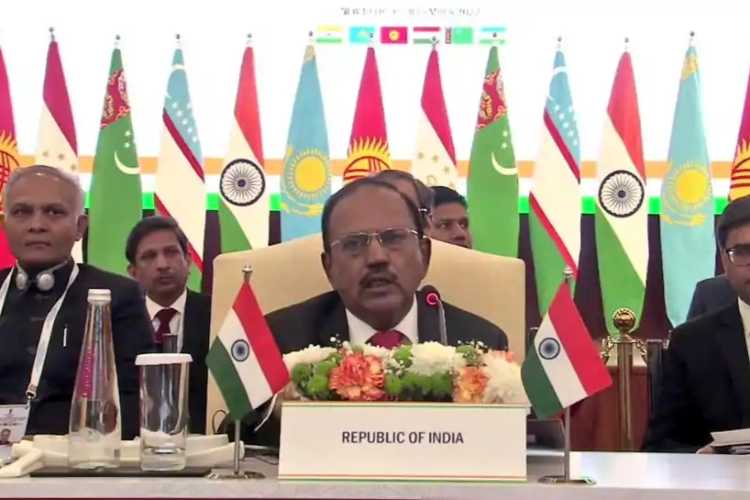 India's NSA Doval adressing the Central Asian countries NSA meet