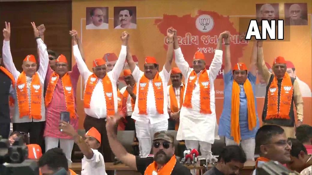BJP workers celebrating in Gujarat