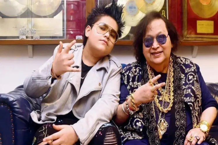 Singer Swastik Bansal with his grandfather, the late Bappi Lahiri