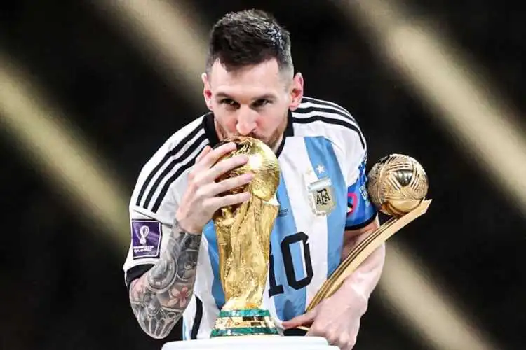 Lionel Messi in action during the World Cup
