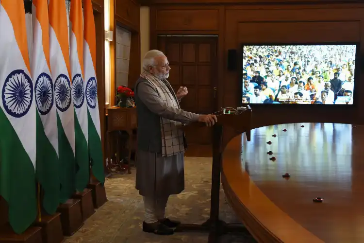 Prime Minister Narender Modi delivering his address for the 85th Sivarigi pilgrimage celebrations at the Sivagiri Mutt, Varkala, Kerala on the New Year eve (PIB)