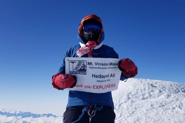 Hedayat Ali at Mount Vinson