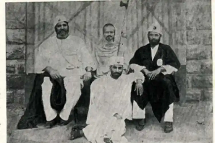 Maulana Mohammad Ali Jauhar seen with others