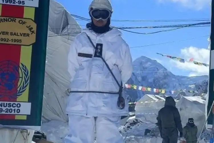 Capt Shiva Chauhan at her post in Siachen