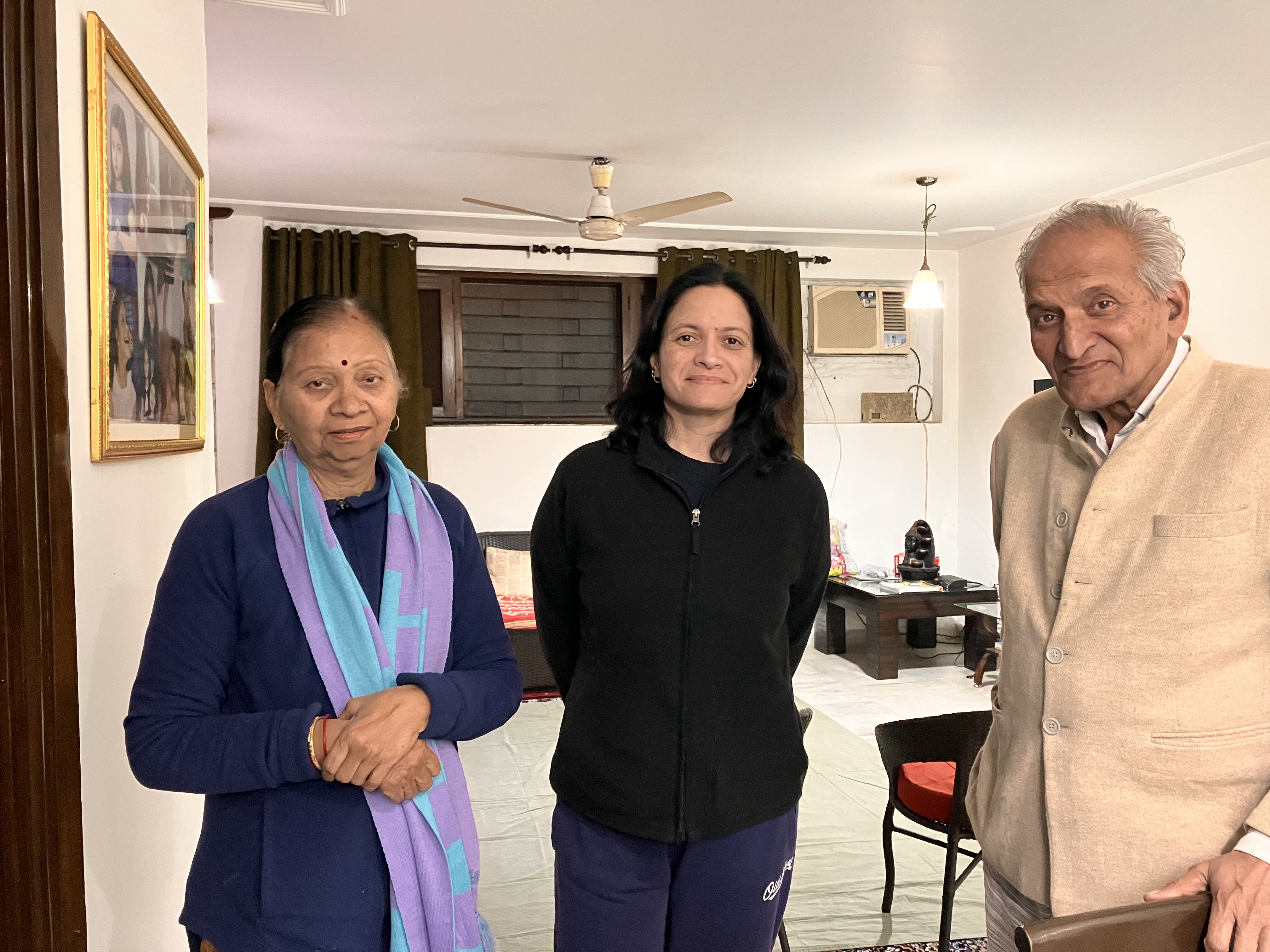 Professor Tripathi with his wife and daughter