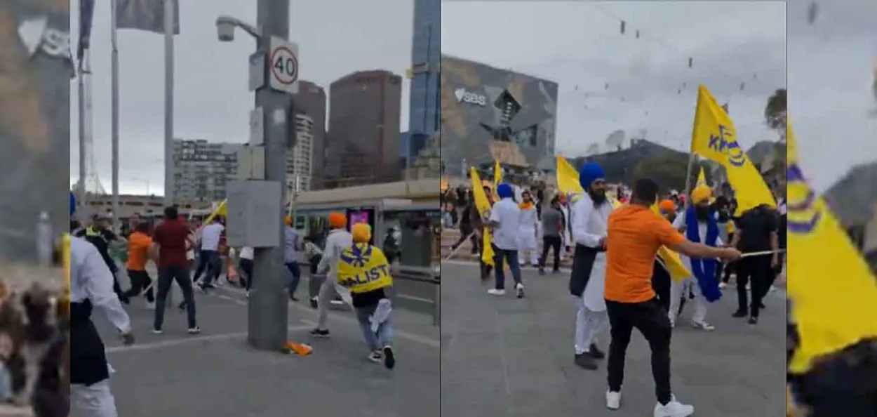 Pro-Khalistani elements attacked members of the Indian Diaspora in Australia on Sunday