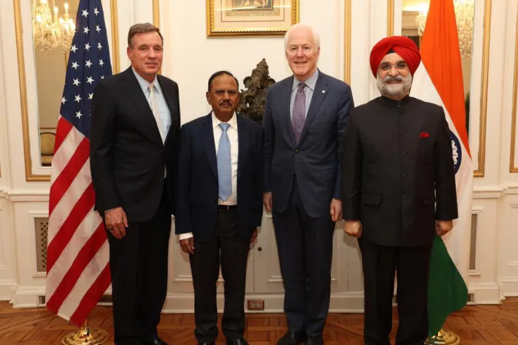 Ajit Doval with  Mark Warner, John Corynyn, Taranjit Sandhu 