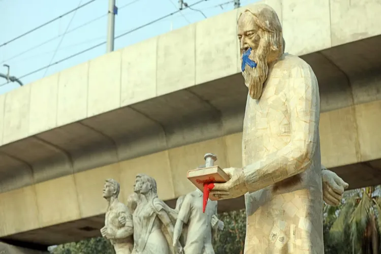 Restored statue of Rabindernath Tagore 