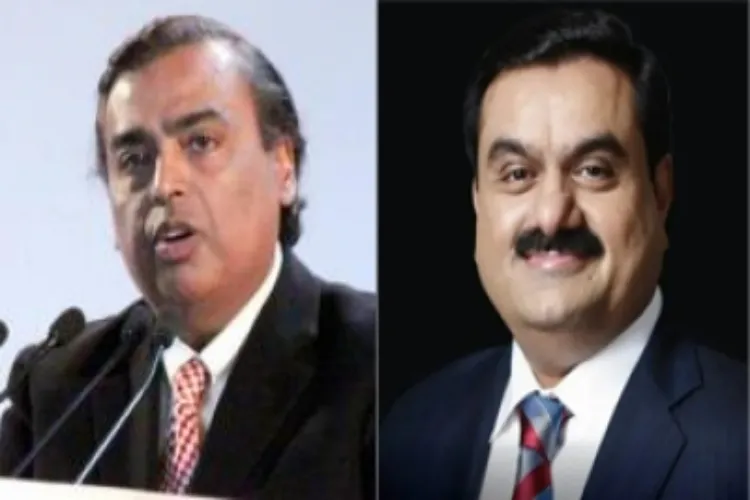 Reliance Industries' Chairman and Managing Director Mukesh Ambani and Gautam Adani, Chairman and founder of Adani Group