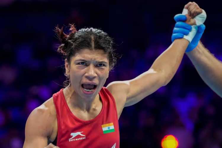 Nikhat Zareen after winning her second world title