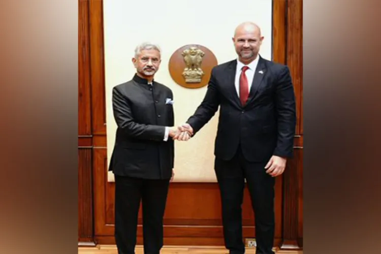 External Affairs Minister S. Jaishankar with Speaker of Israel's Knesset Amir Ohana