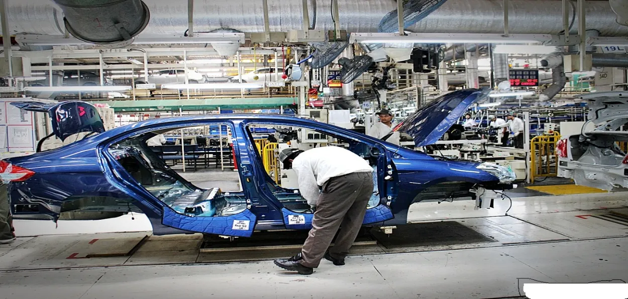 Inside a car factory