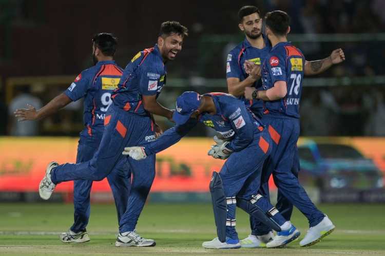 LSG players celebrate win over RR 