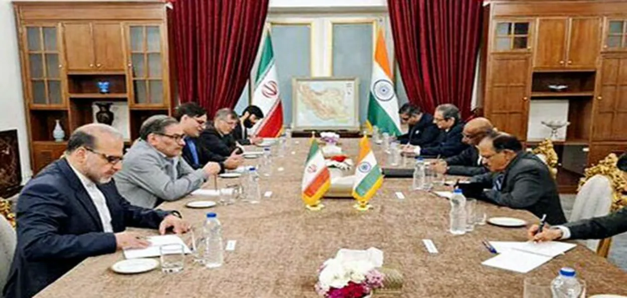 NSA Ajit Doval holding talks with his Iranian counterpart Rear Admiral Ali Shamkhani, Secretary of Iran's Supreme National Security Council in Tehran