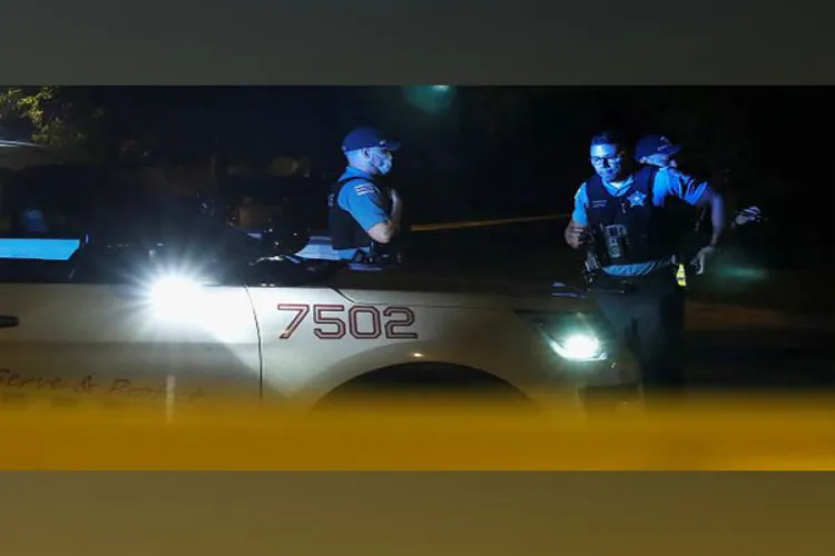 Police at the site of shootout
