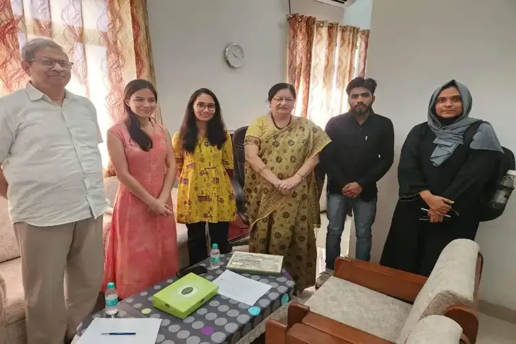 Some students from Jamia RCA selected in UPSC’s Civil Services Exam 2022, pose with Vice Chancellor, Prof. Najma Akhtar