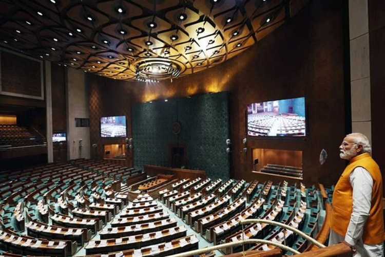 PM Modi inside the new Parliament building