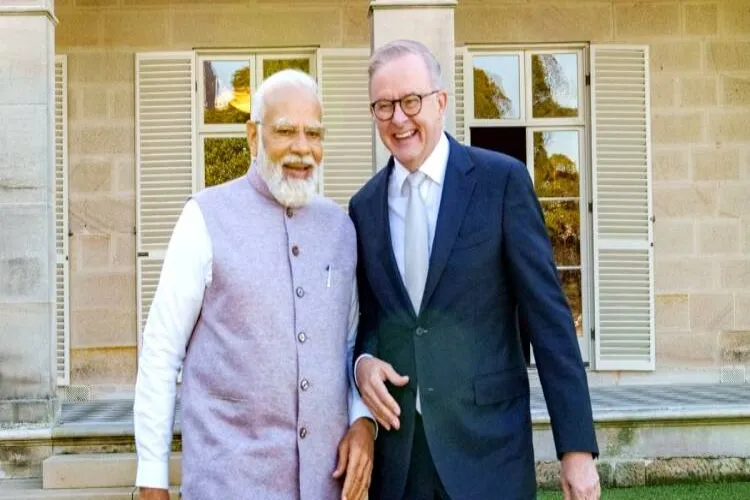 Prime Minister Narendra Modi with his Australian counterpart Anthony Albanese 