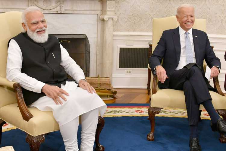 File picture of PM Modi with US President Joe Biden