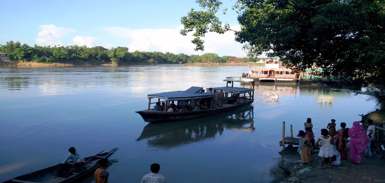 Panoramic view of a river in the Barak Valley of Assam