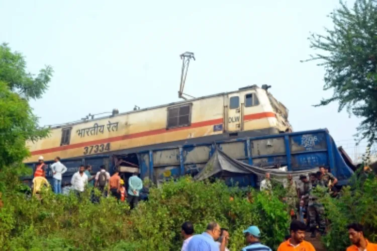 Train accident spot in Balasore district of Odisha