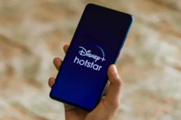 A mobile phone user of Disney+ Hotstar