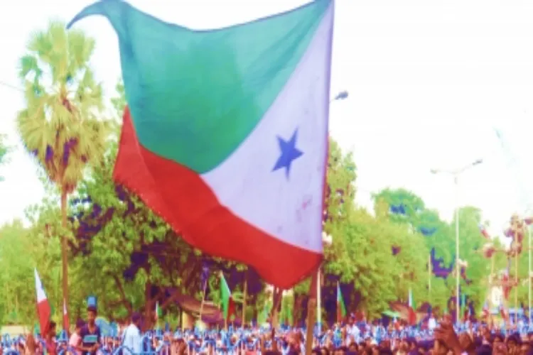 Popular Front of India flag being raised at an event