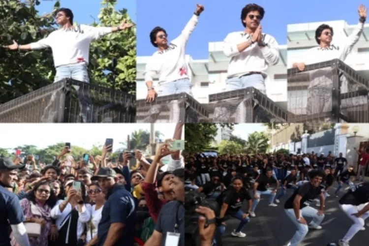 Shah Rukh Khan's fans in front of his Mumbai home