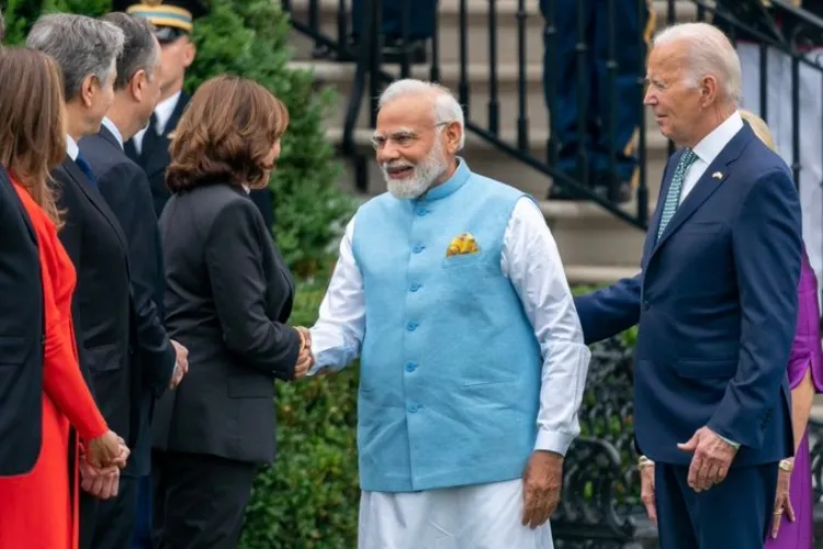 PM Narendra Modi meeting US Vice-President Kamla Harris at White House