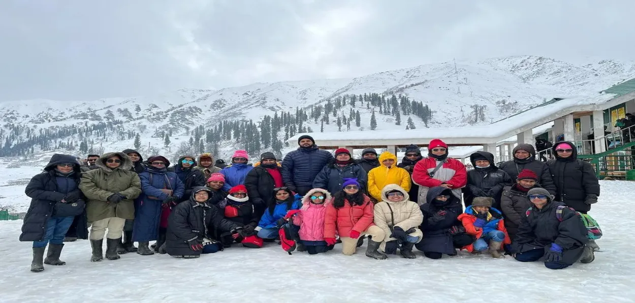 Tourists from Northeast in Gulmarg during Winter