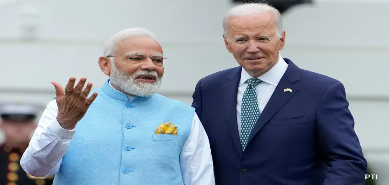 Prime Minister Narendra Modi with US President Joe Biden