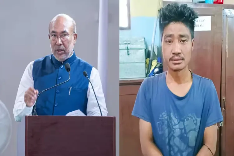 Manipur Chief Minister N Biren Singh and the youth who is the main accused in the Manipur case