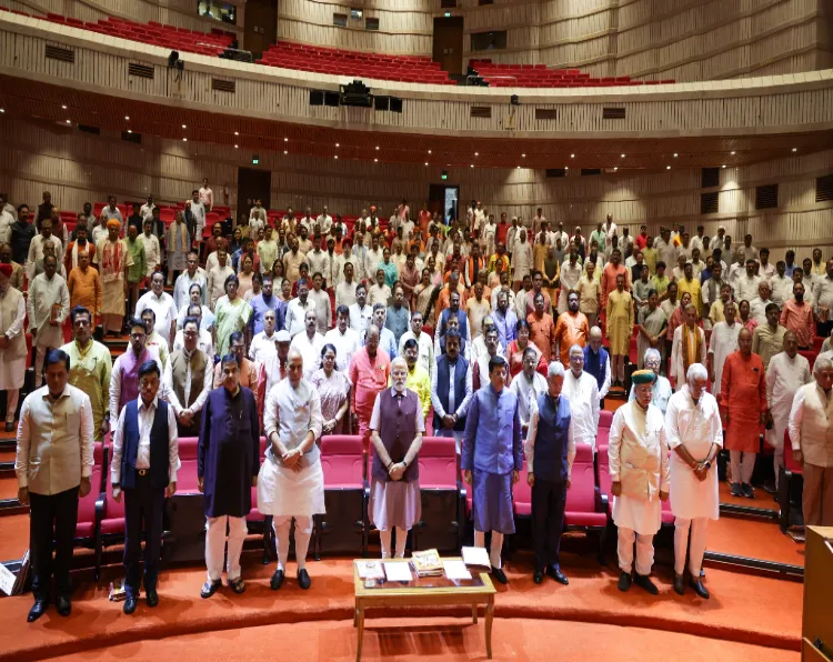 Prime Minister Narendra Modi at the meeting of BJP Parliamentary party 
